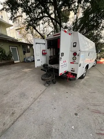 Magnet Plumbing service vehicle on-site for Slab Leak Repair in Bay Lake